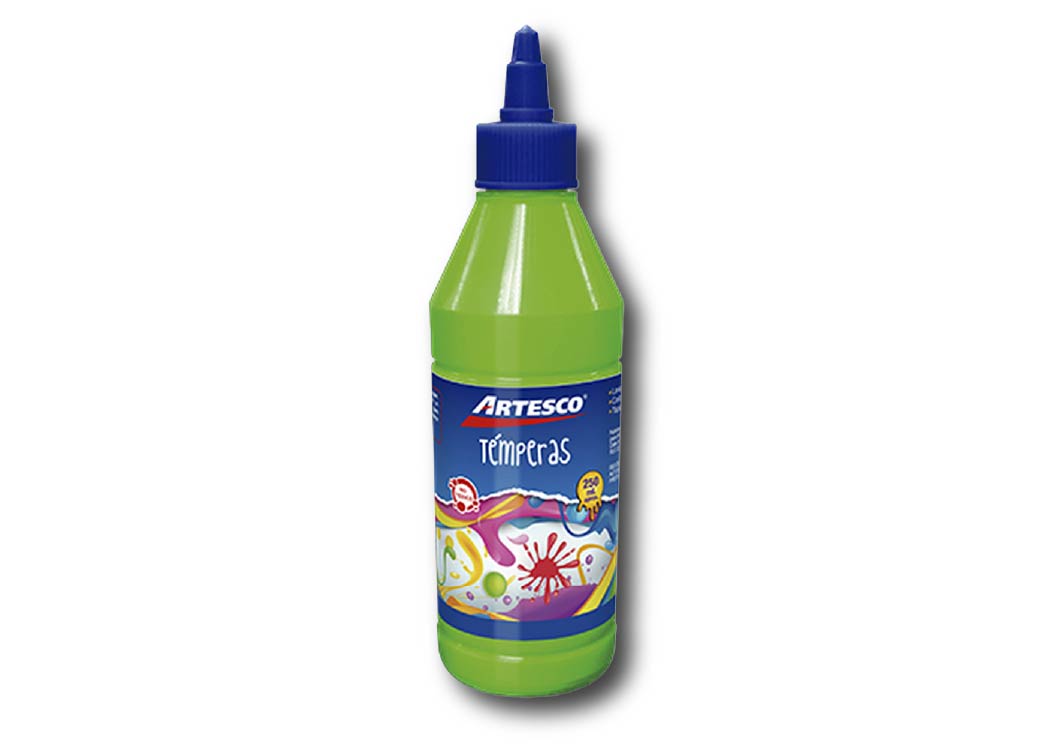 TEMPERA 250ML CON APLICADOR NEON VERDE